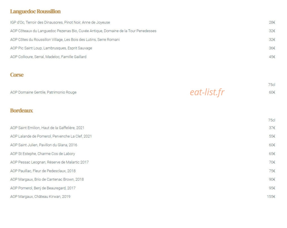 Brasserie Dufour — carte page 5