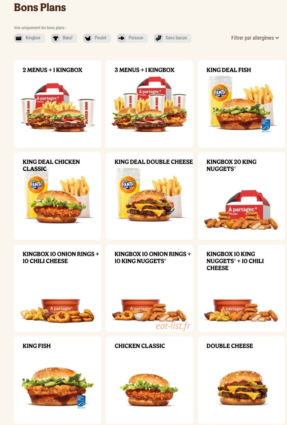Burger King — carte page 2