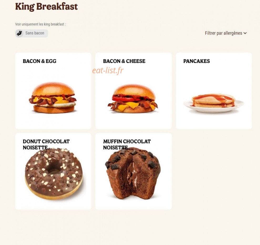 Burger King — carte page 22
