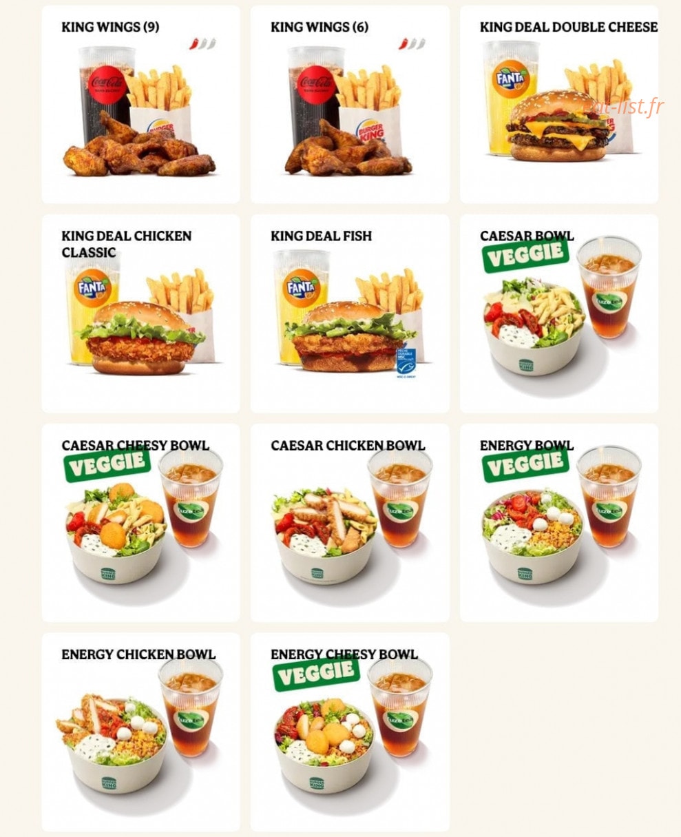 Burger King — carte page 5