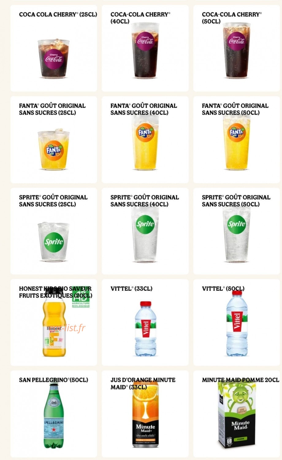 Burger King — carte page 20