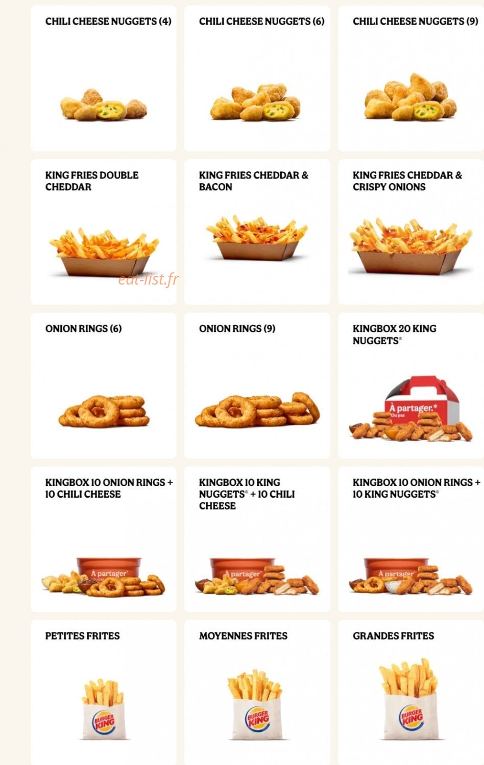 Burger King — carte page 13