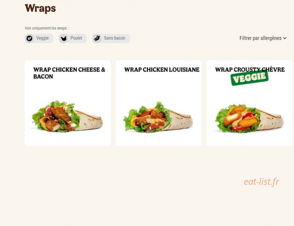 Burger King — carte page 10