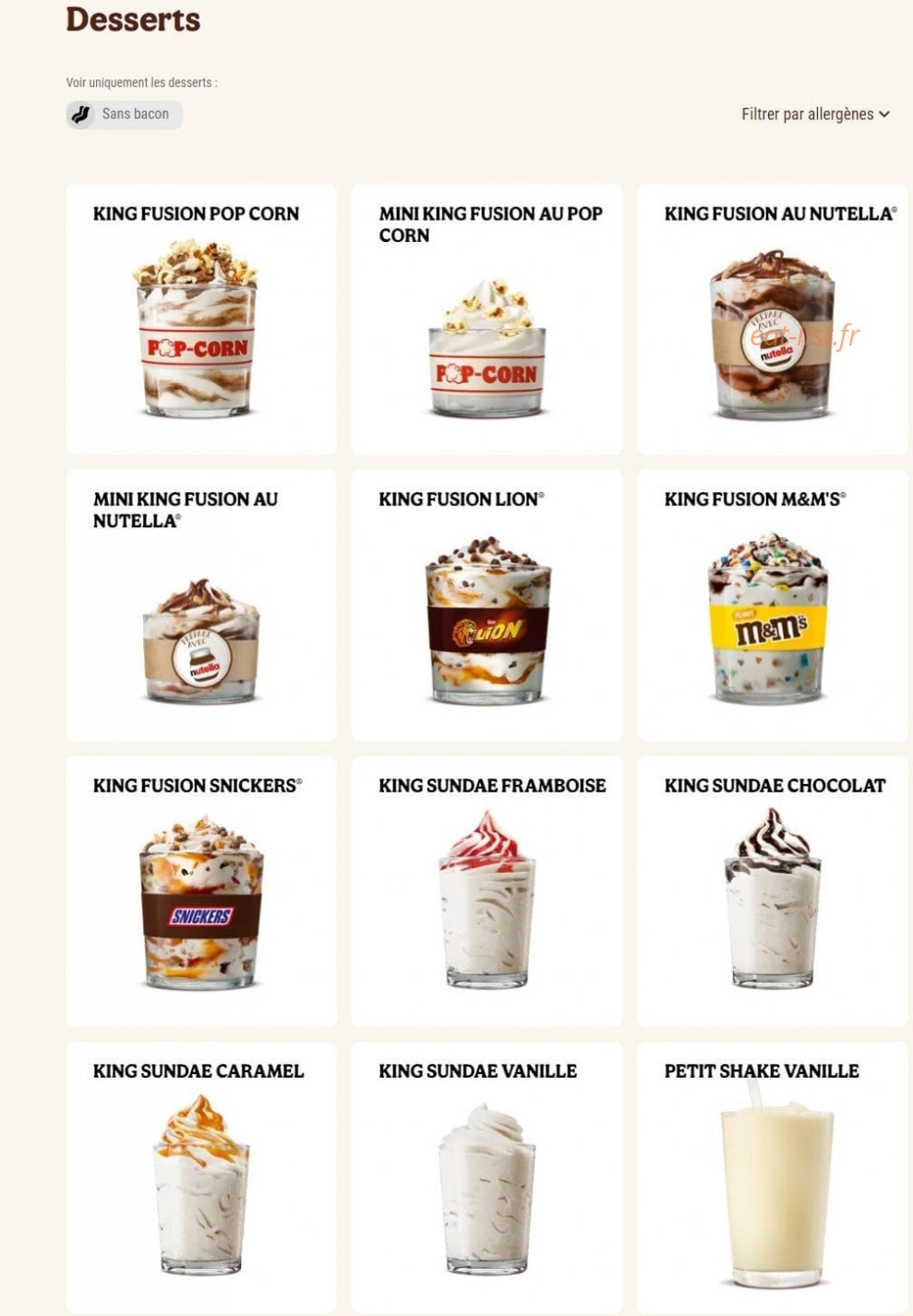 Burger King — carte page 17