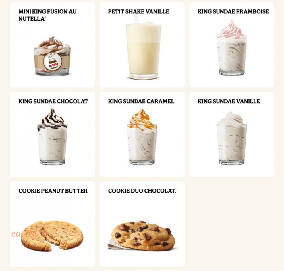 Burger King — carte page 16