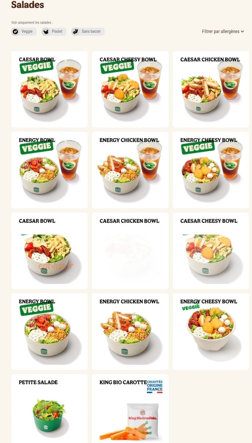 Burger King — carte page 11