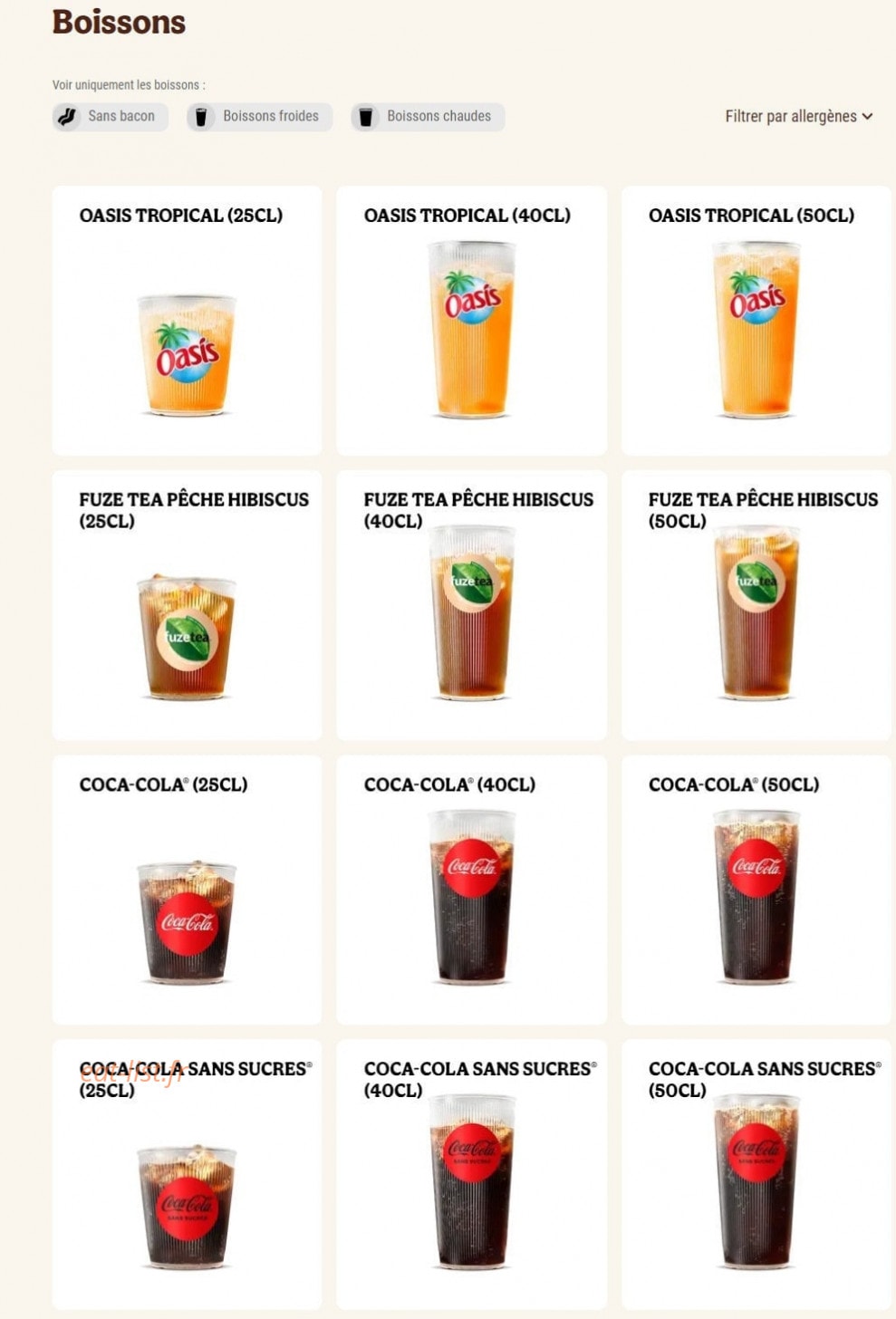 Burger King — carte page 19