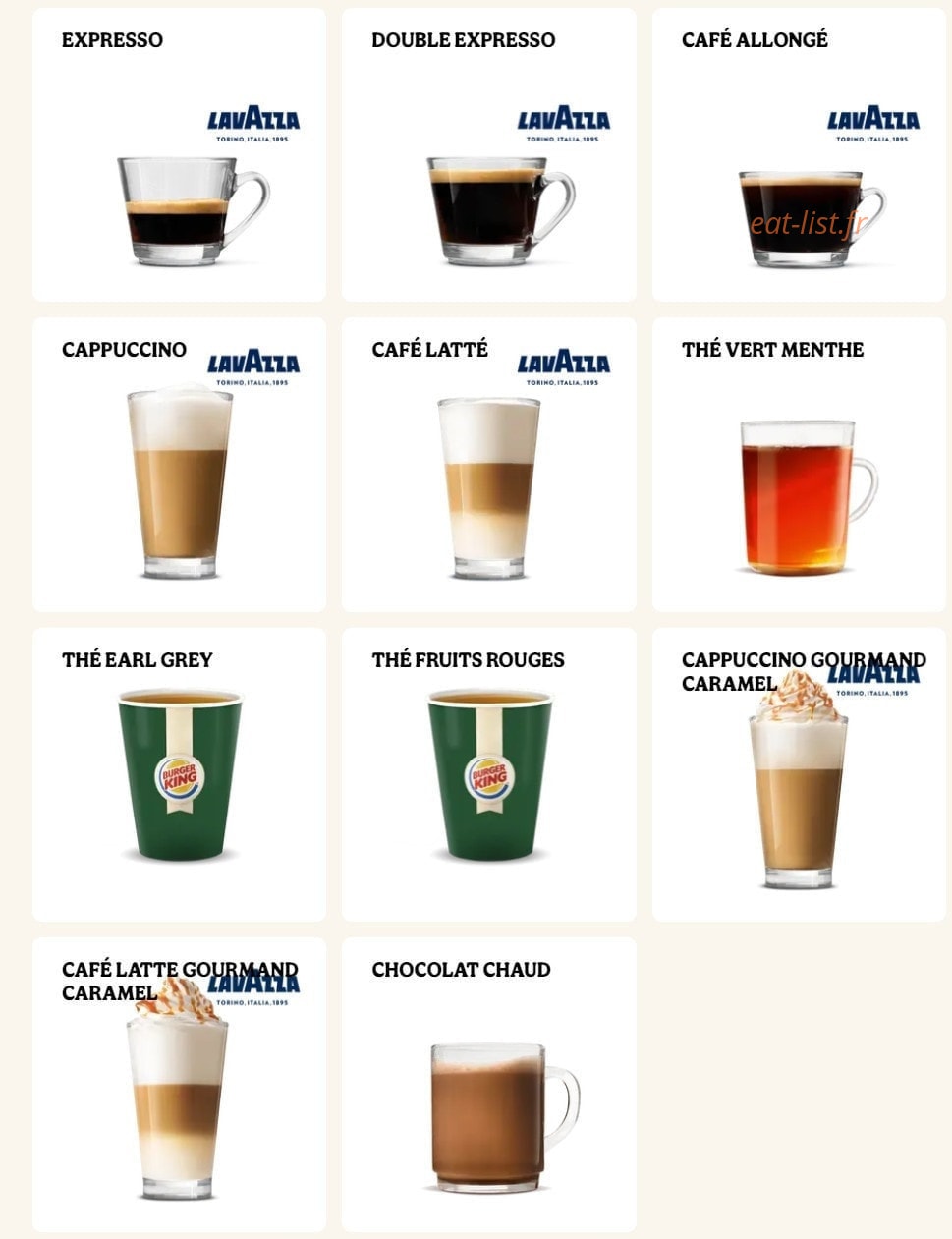 Burger King — carte page 21