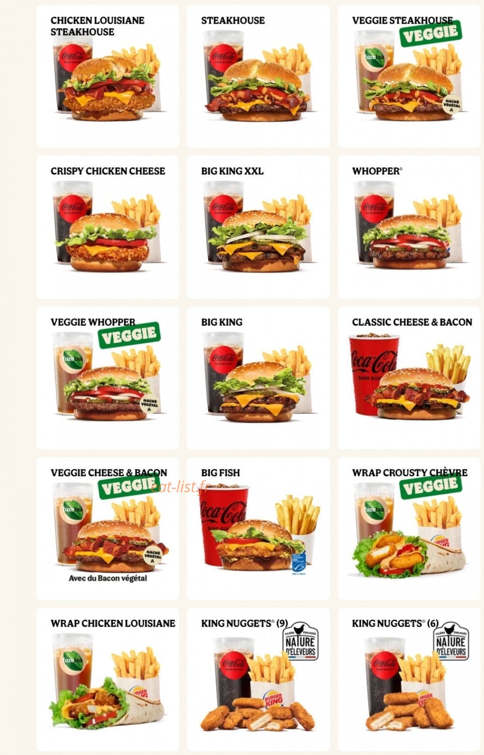 Burger King — carte page 4
