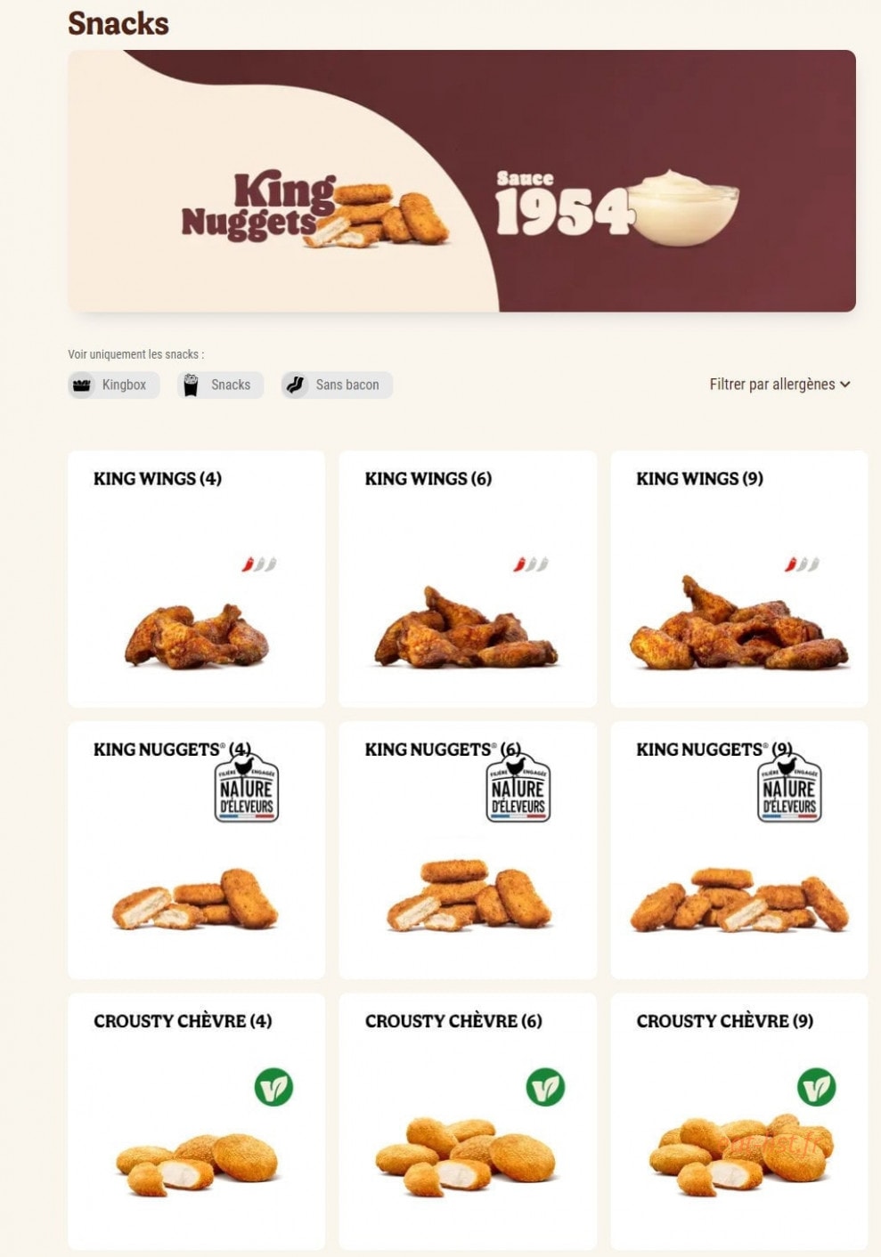 Burger King — carte page 12