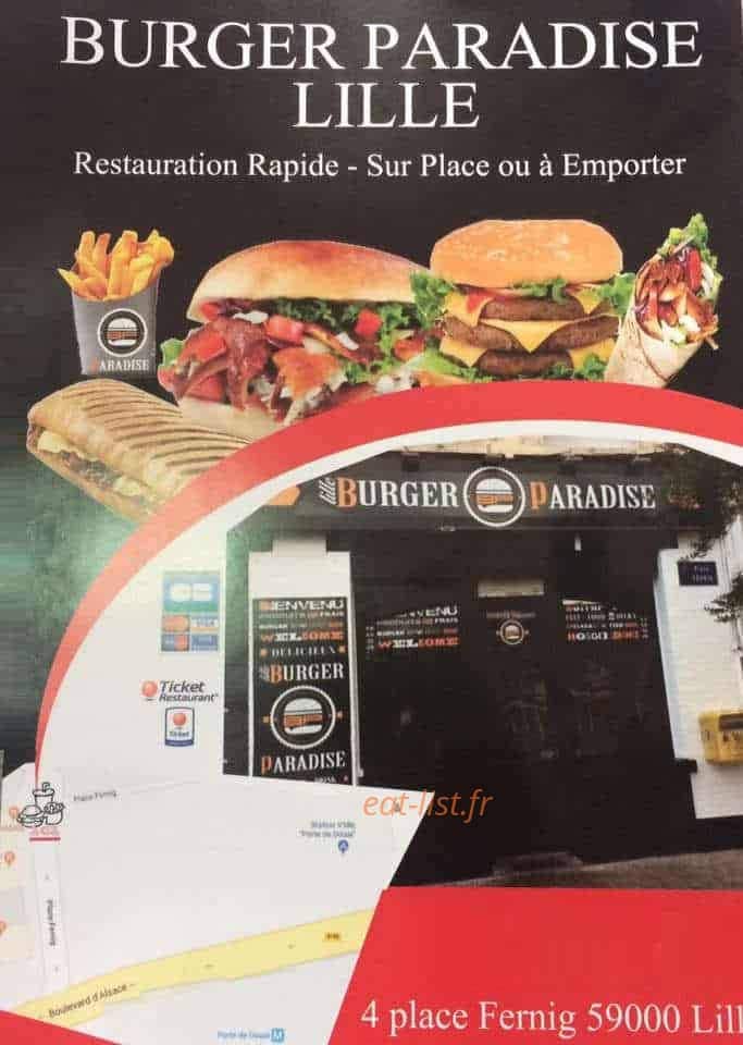 Burger Paradise — carte page 1