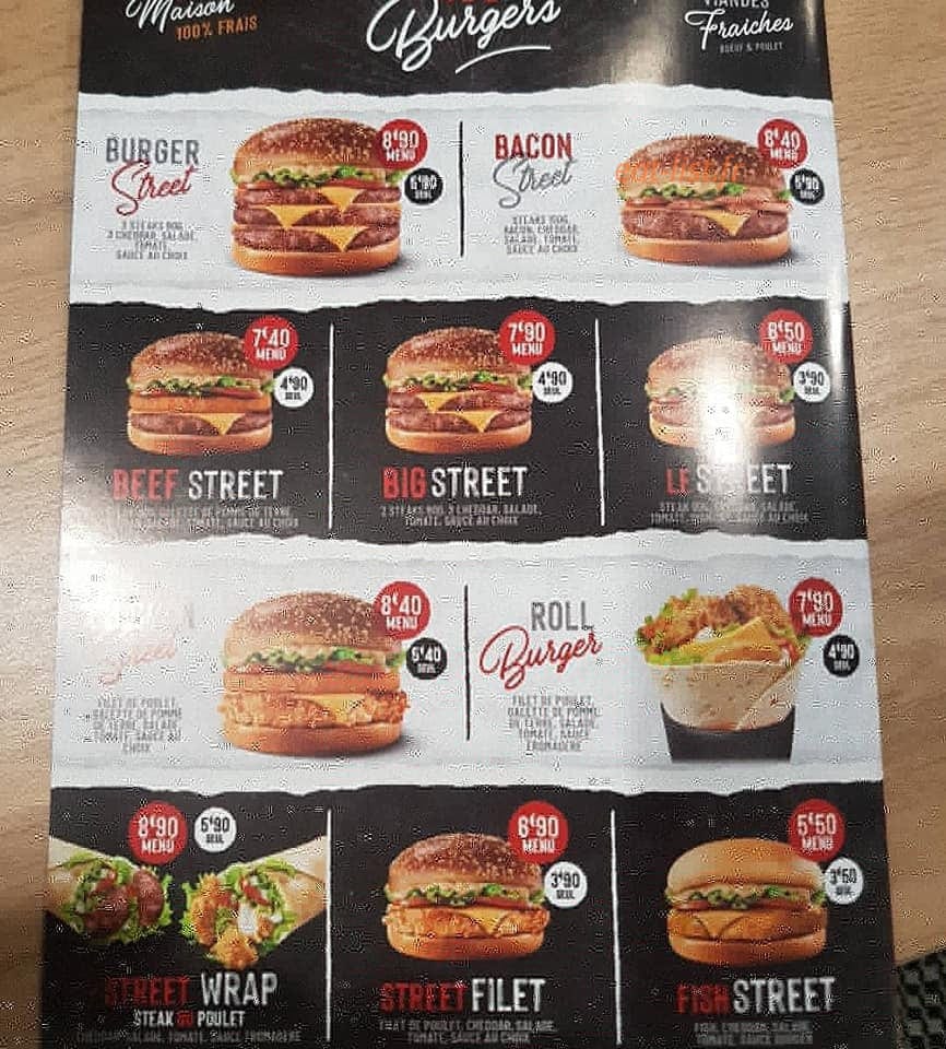 Burger Street — carte page 4