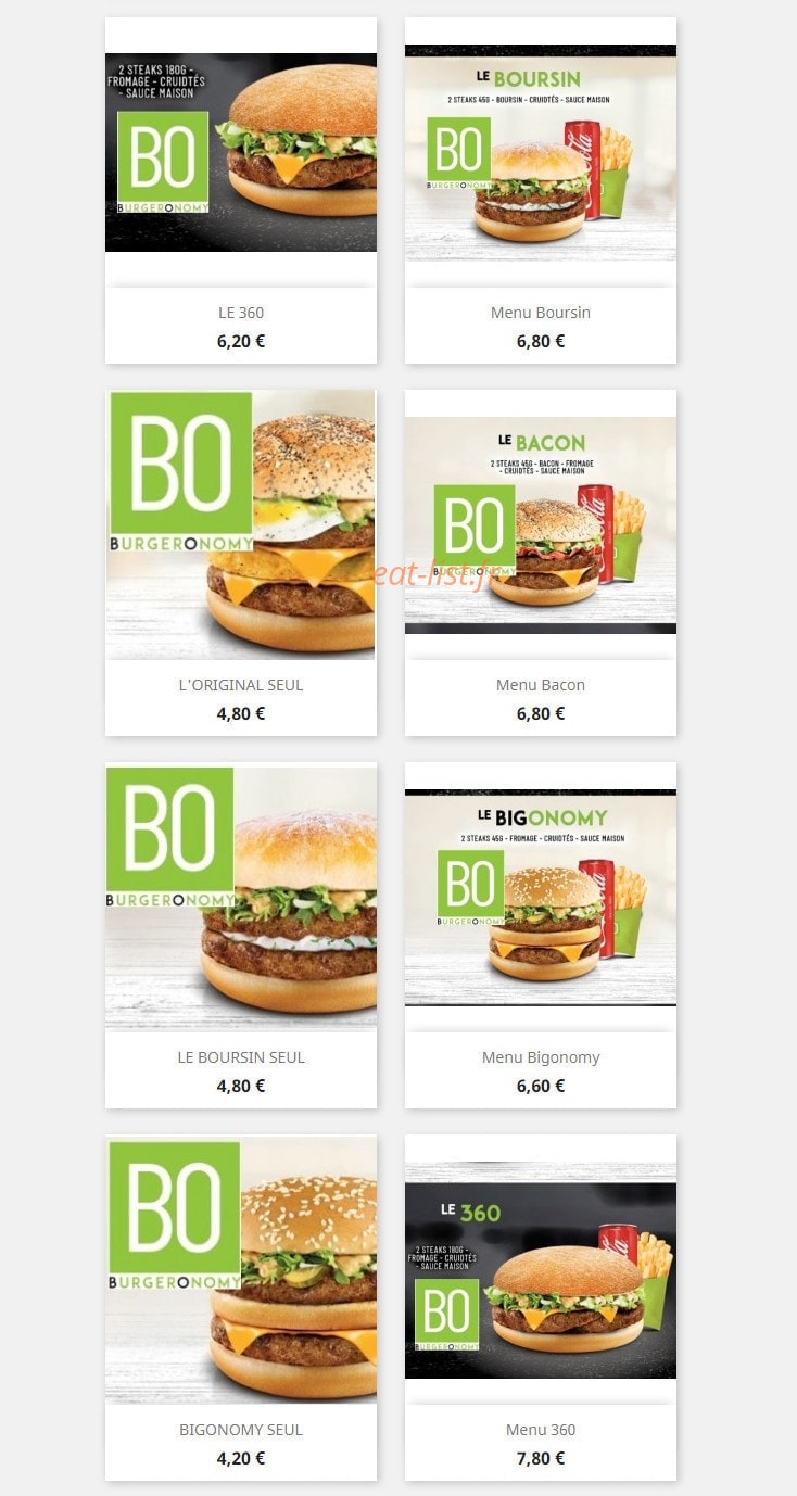 BurgerOnomy — carte page 2