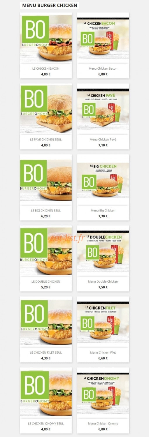 BurgerOnomy — carte page 3