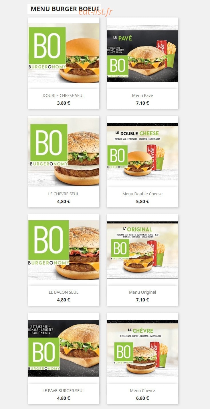 BurgerOnomy — carte page 1
