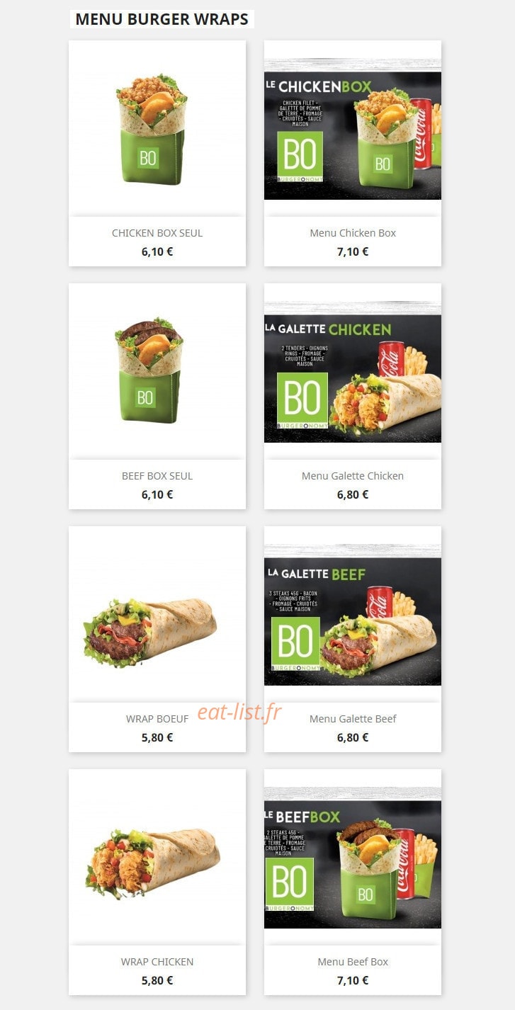 BurgerOnomy — carte page 4