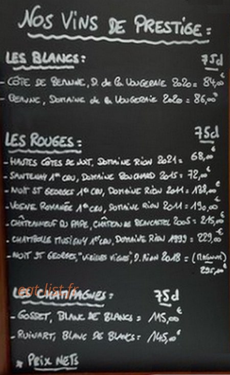 Café de Paris — carte page 2