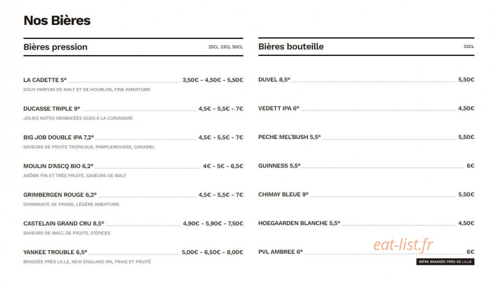 Café Peacock — carte page 5