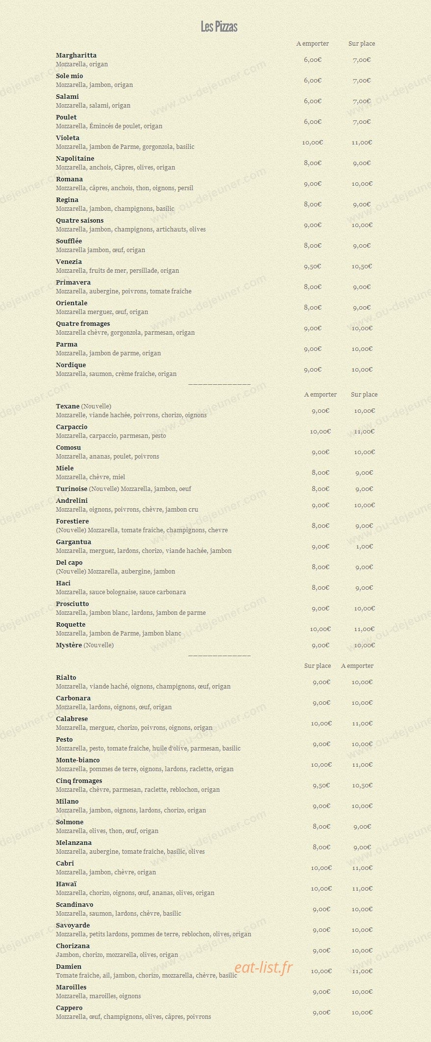 Caliente — carte page 2