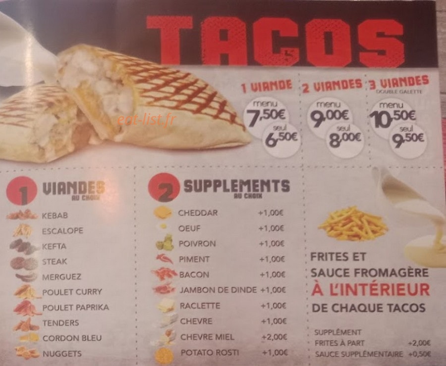 Chek Tacos — carte page 3