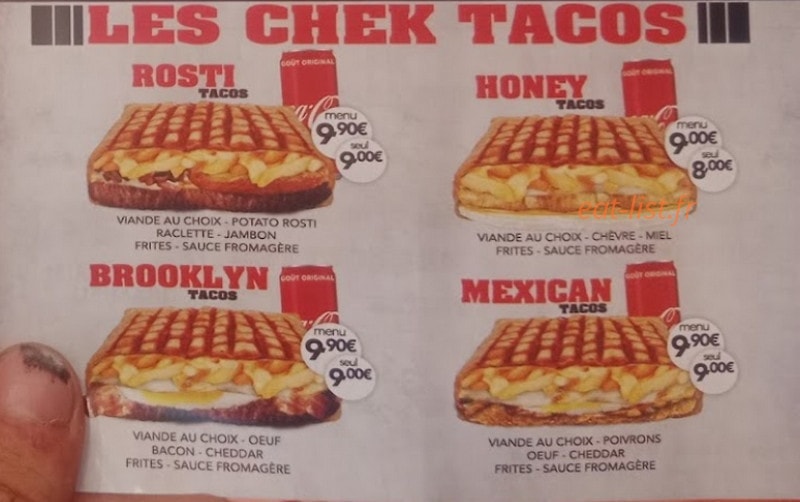 Chek Tacos — carte page 4