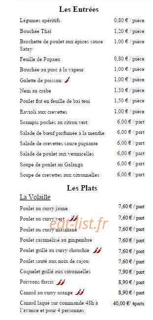 Chez Thoï — carte page 1