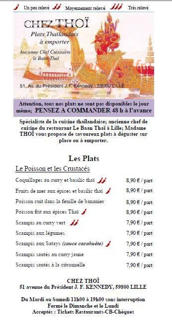 Chez Thoï — carte page 2