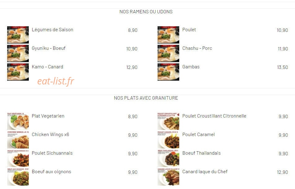 Chopsticks & Co — carte page 2