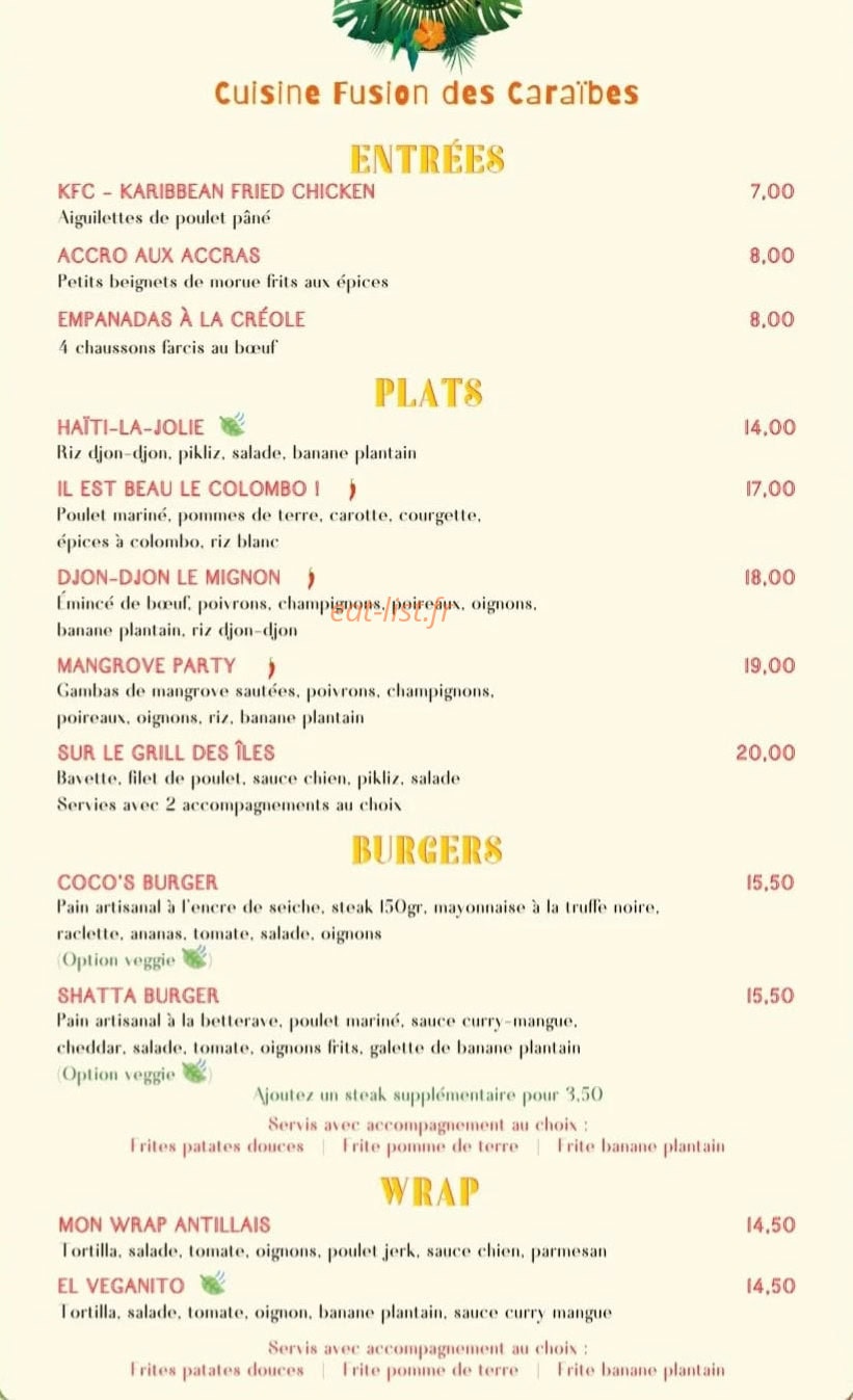 Coco's — carte page 1
