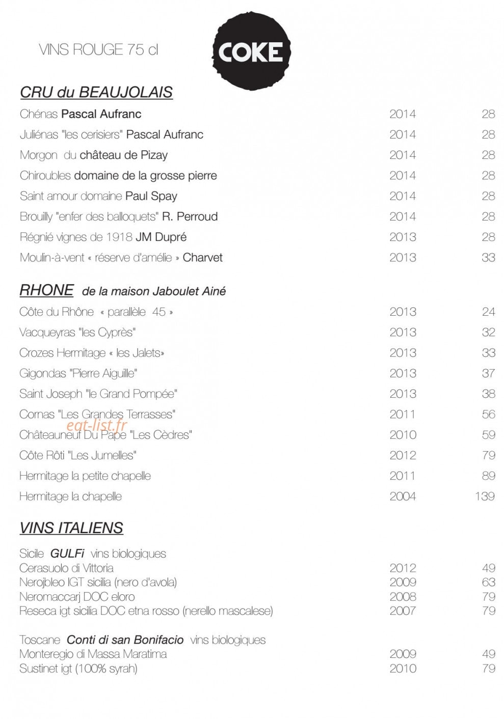 Coke — carte page 9