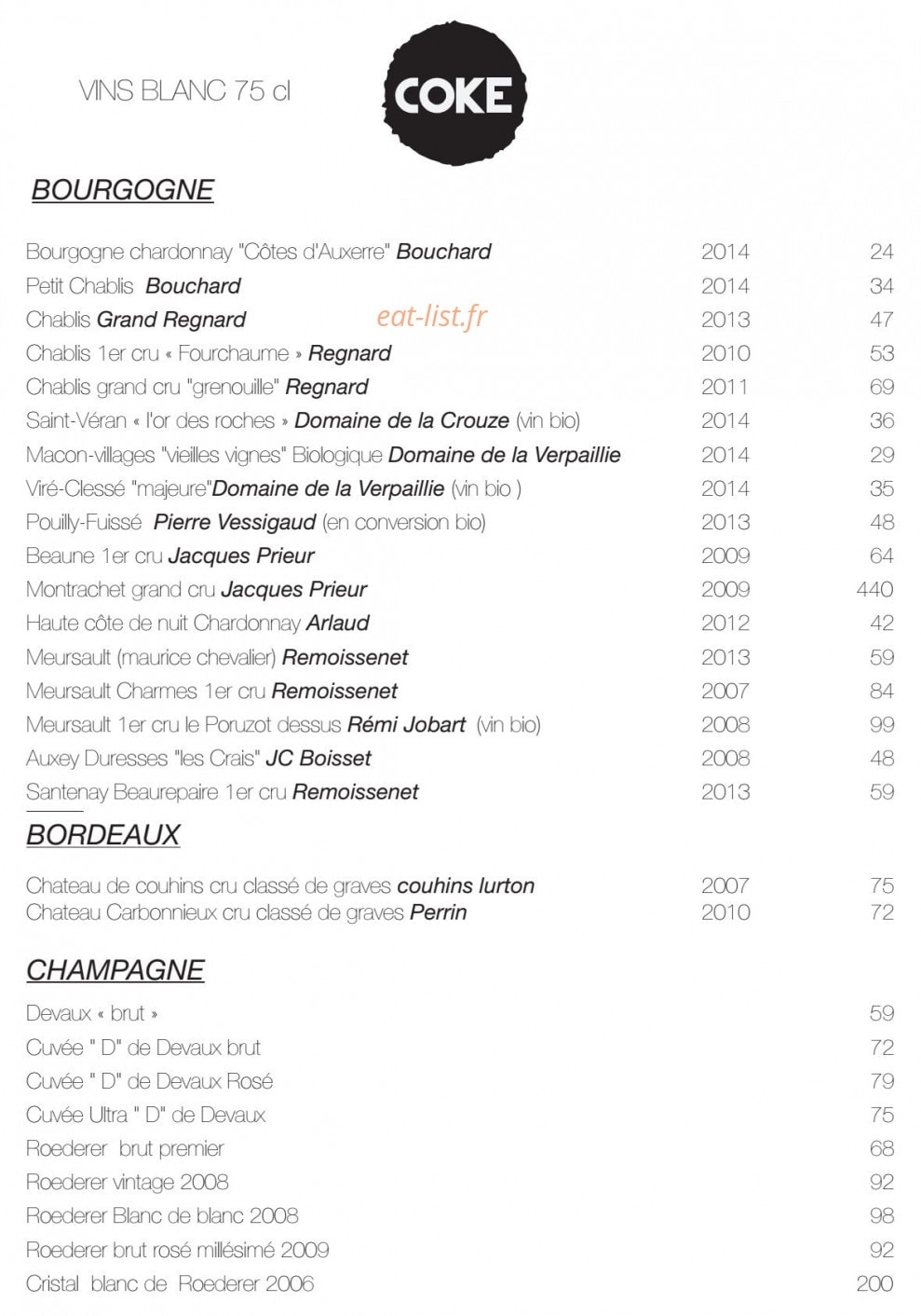 Coke — carte page 10