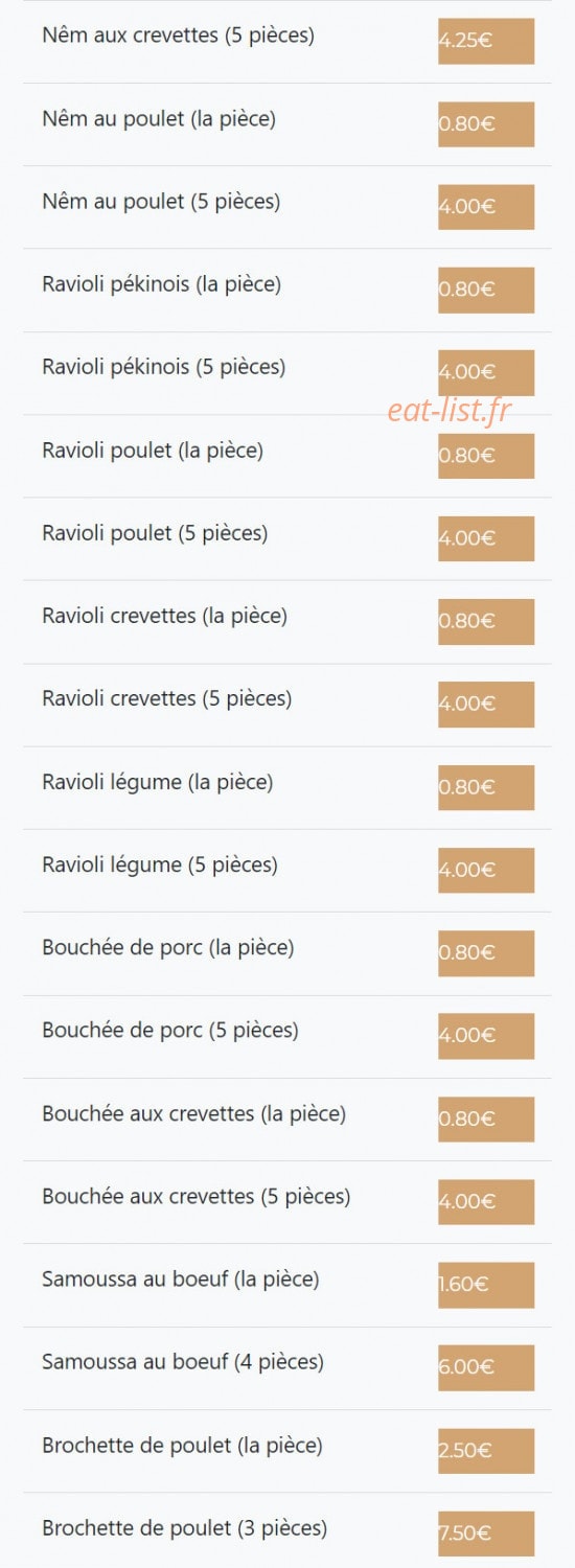 Délice du Molinel — carte page 2