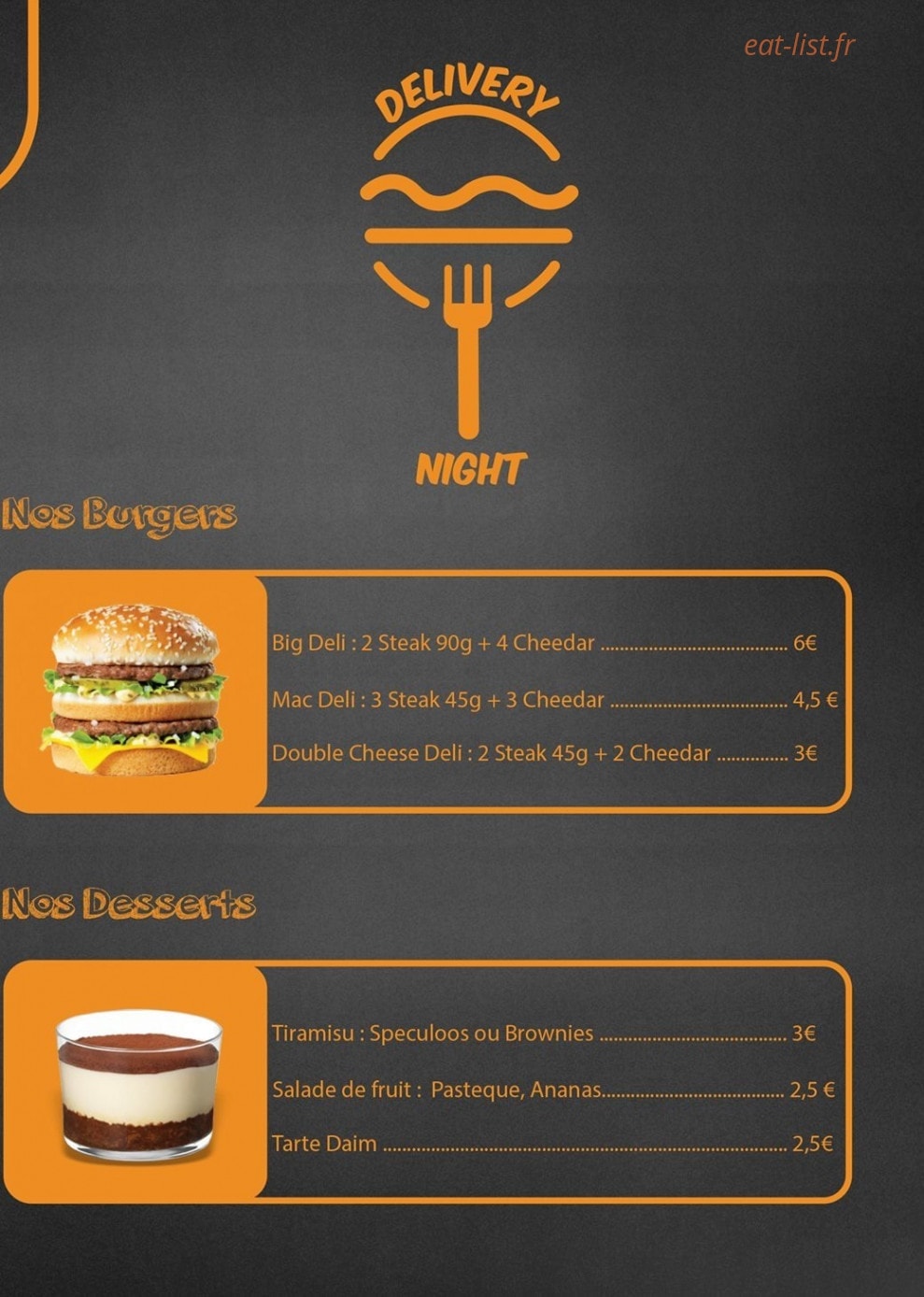 Delivery Night — carte page 1