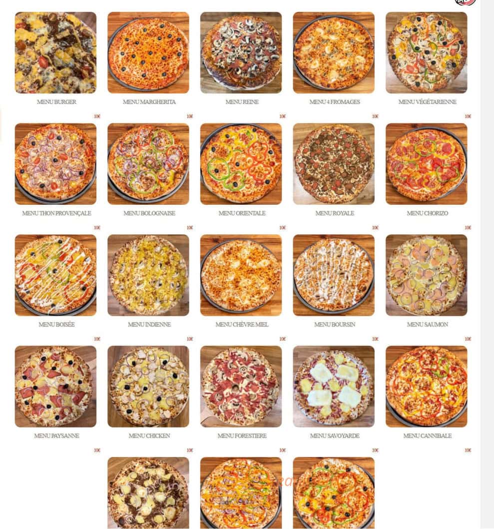 Delizio Pizza — carte page 4