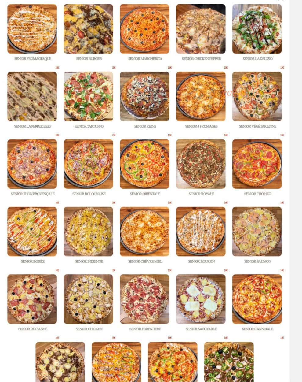Delizio Pizza — carte page 2