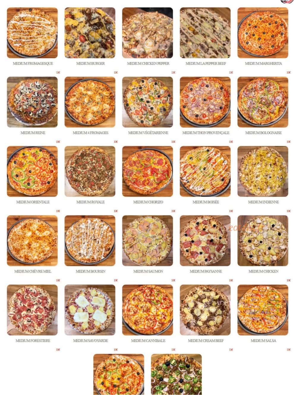 Delizio Pizza — carte page 1