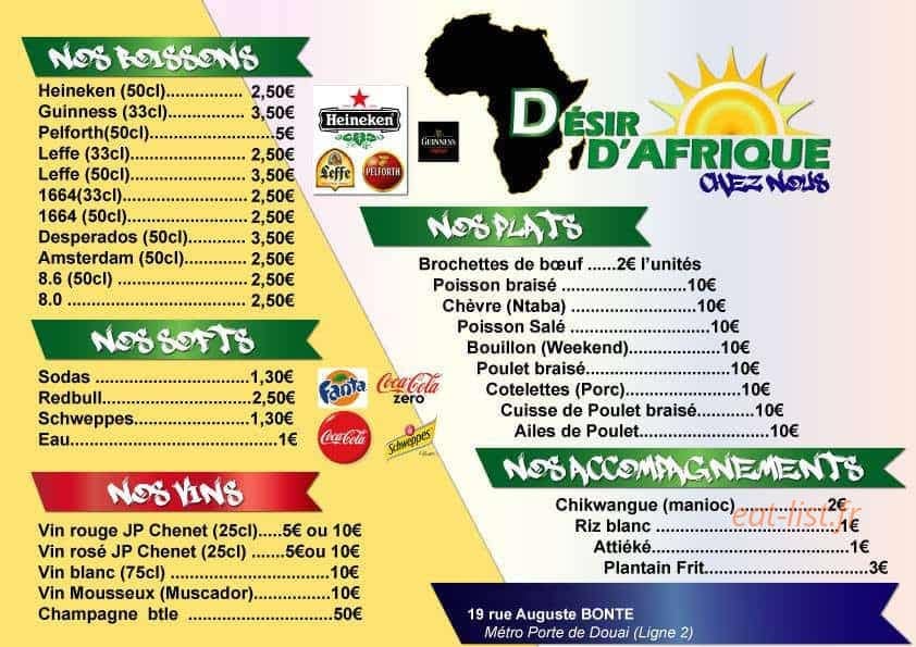 Désire d' Afrique Chez Nous — carte page 1