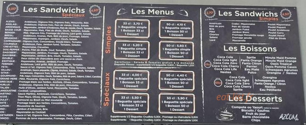 Dogsandwichs — carte page 1