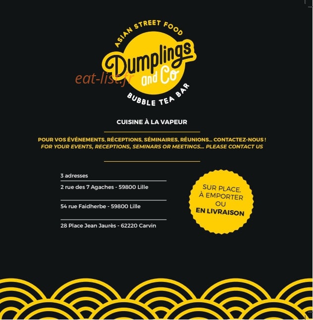 Dumplings and Co — carte page 1