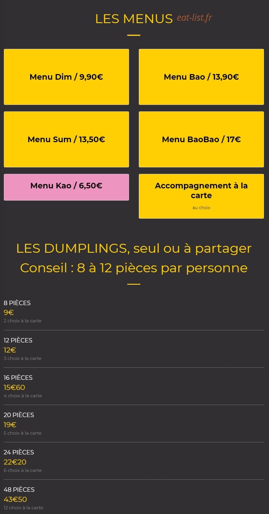 Dumplings & Co — carte page 4
