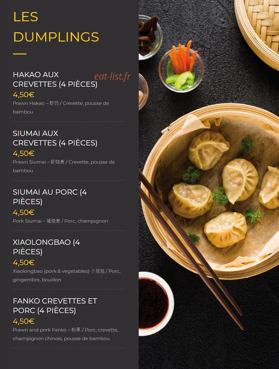 Dumplings & Co — carte page 1
