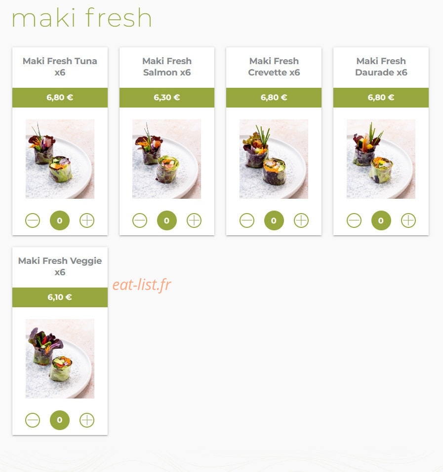 Eat sushi — carte page 11
