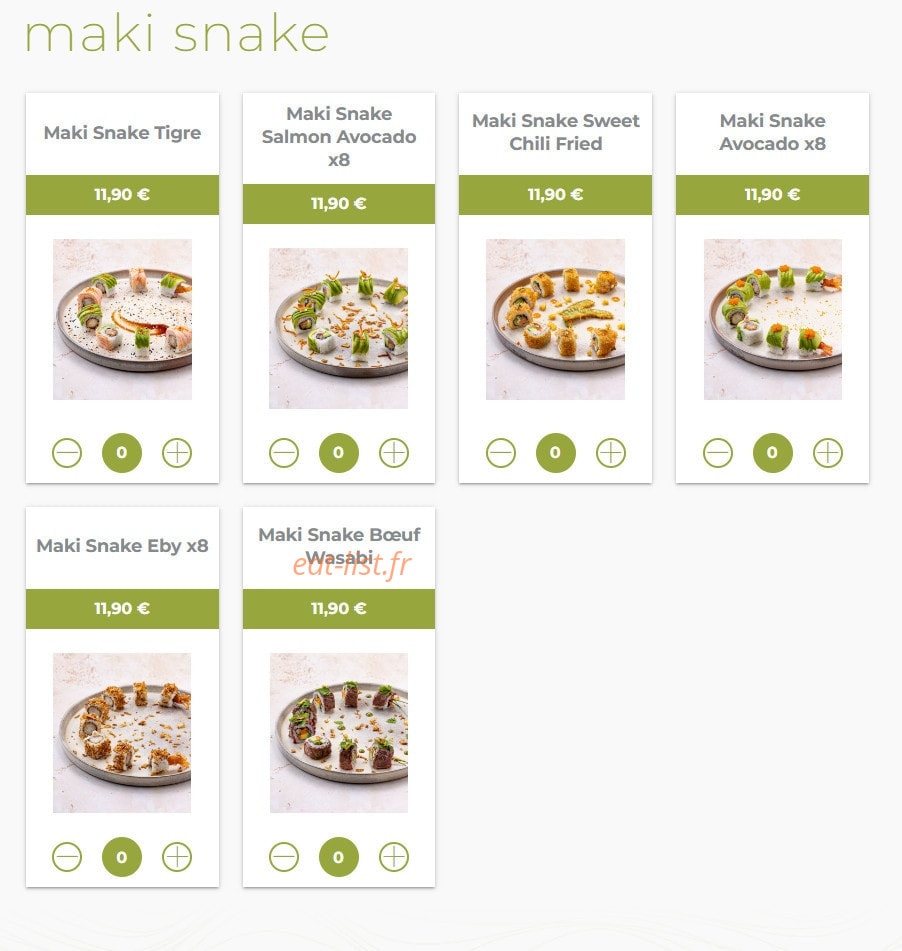 Eat sushi — carte page 14