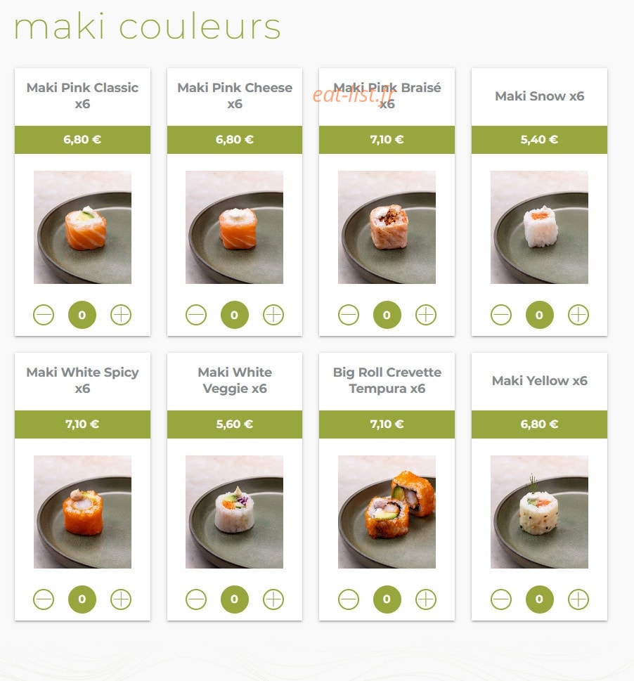 Eat sushi — carte page 13
