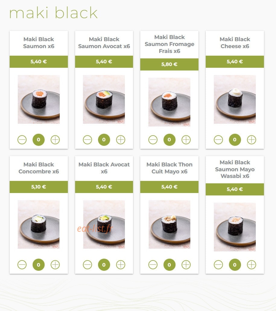 Eat sushi — carte page 12