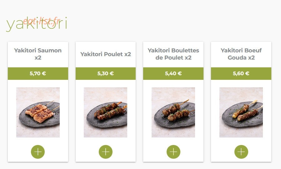 Eat sushi — carte page 18