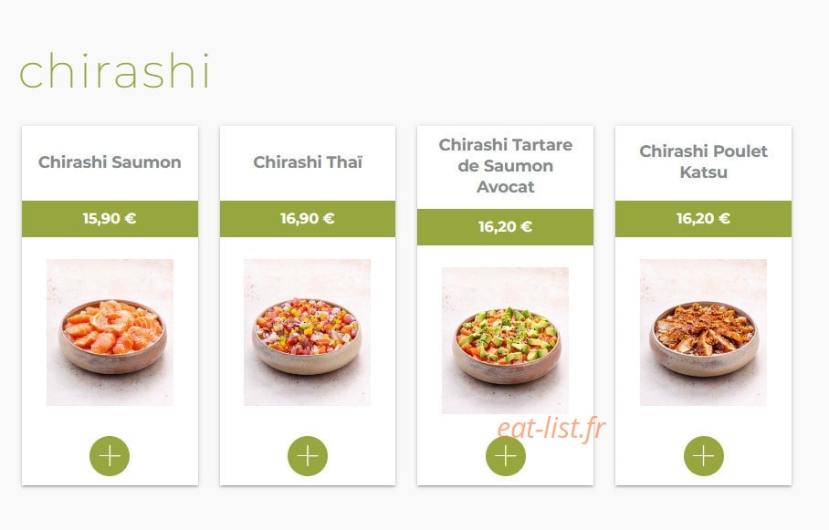 Eat sushi — carte page 16