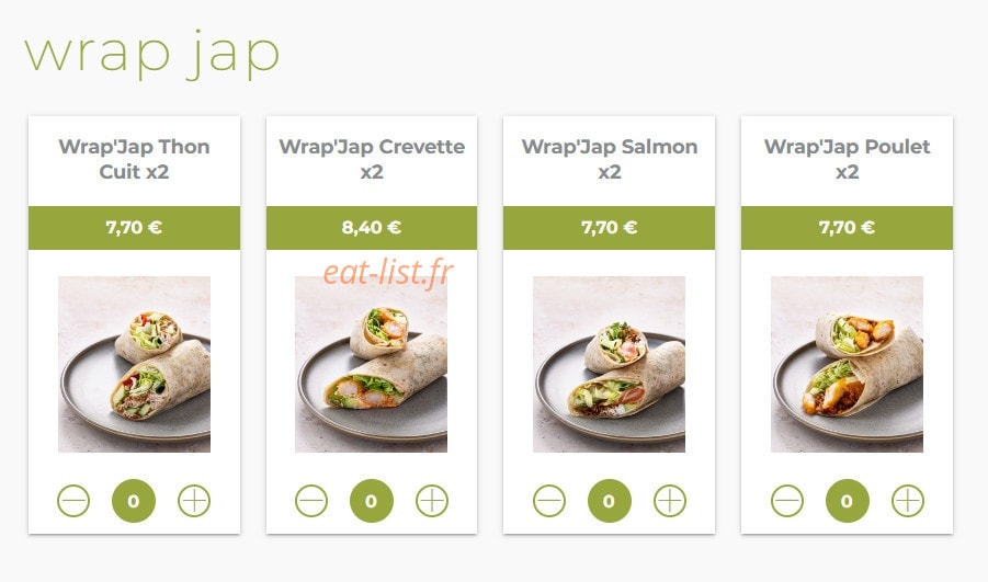 Eat sushi — carte page 15