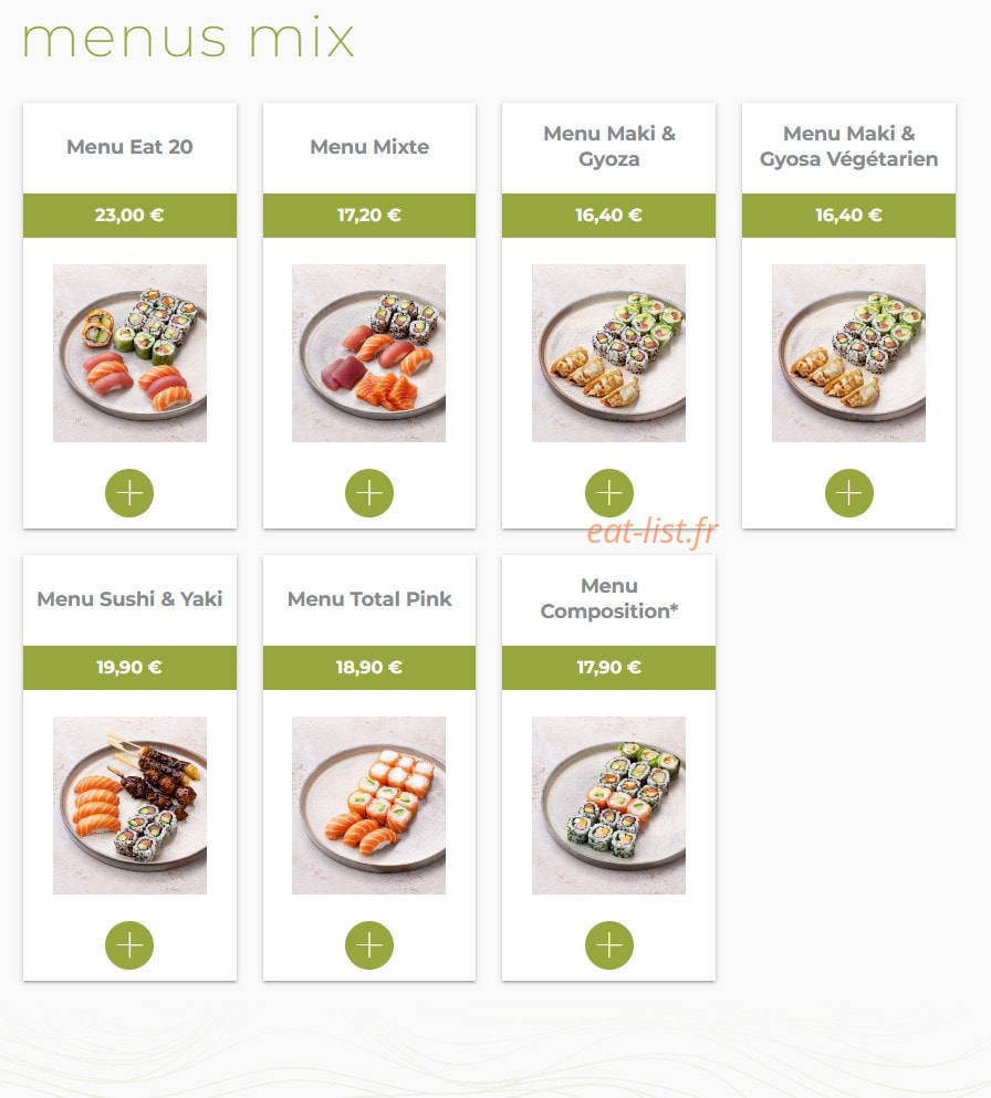 Eat sushi — carte page 3