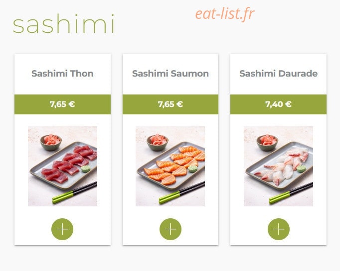 Eat sushi — carte page 8